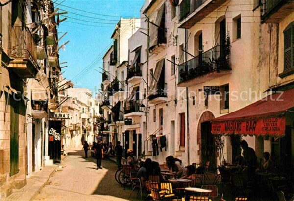 Ibiza Islas Baleares Calle tipica Gasse Strassencafe