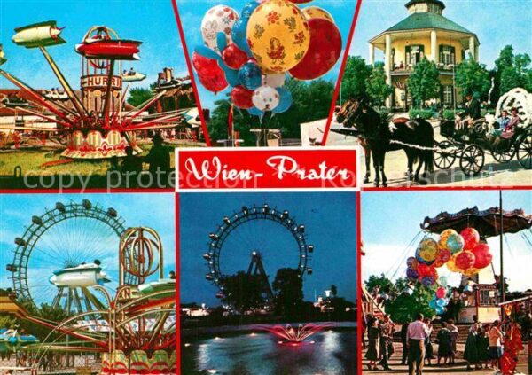 Wien Prater Karussel Luftballon Pferdekutsch