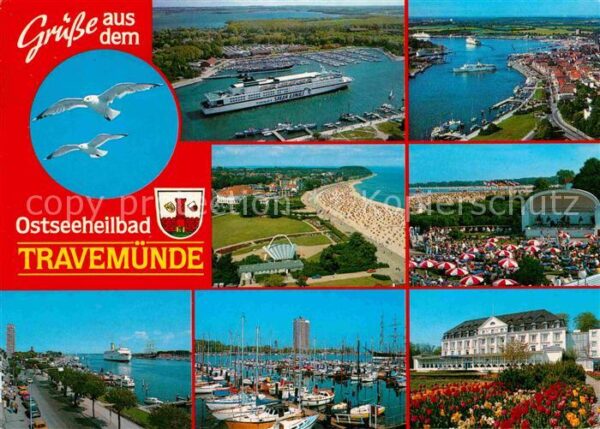 Travemuende Ostseebad Hafen Fliegeraufnahme Strand Konzertpav