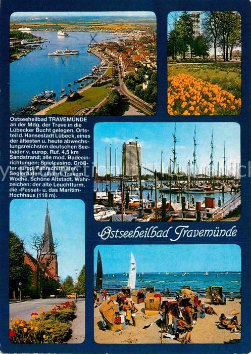Travemuende Ostseebad Hafen Fliegeraufnahme Yachthafen Hotel