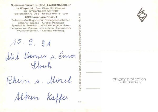 Lorch Rheingau Speiserestaurant Cafe Laukenmühle im Wi – Bild 2