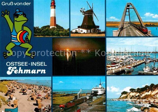 Insel Fehmarn Leuchtturm Windmühle Fehmarnsundbrücke