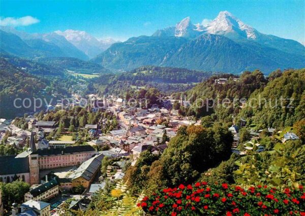 Berchtesgaden Gesamtansicht mit Blick zum Watzmann Al