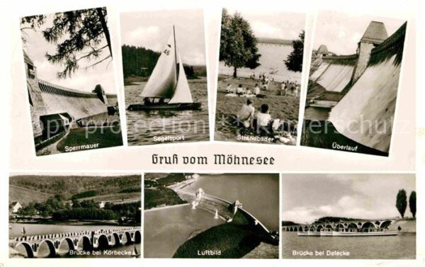 Moehnesee Sperrmauer Segelsport Überlauf Brücke D