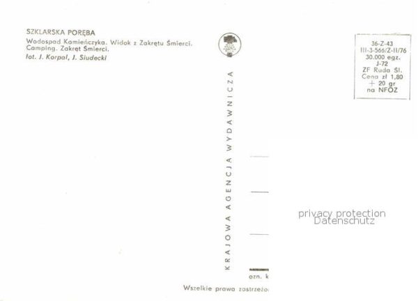Szklarska Poreba Wodospad Kamienczyka Zakretu Smierci Ca – Bild 2