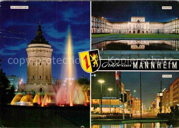 Mannheim Planken Schloss Wasserturm
