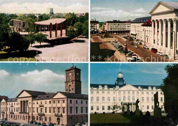 Karlsruhe Baden Schwarzwaldhalle Marktplatz Rathaus Sch