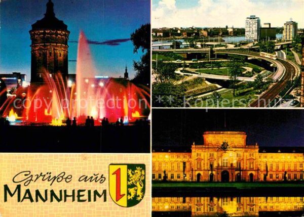 Mannheim Wasserturm Friedrichsplatz Hafen Schlos