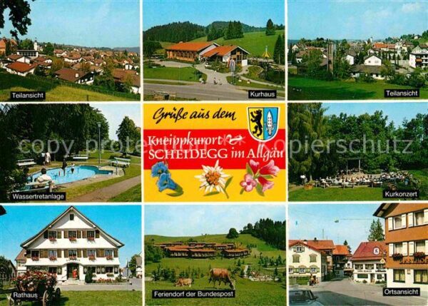 Scheidegg Allgaeu Kurhaus Rathaus Wassertretanlage
