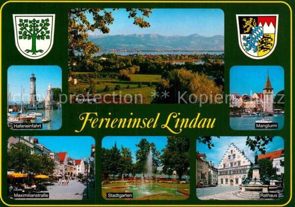 Lindau Bodensee Mangturm Rathaus Stadtgarten Hafeneinfa
