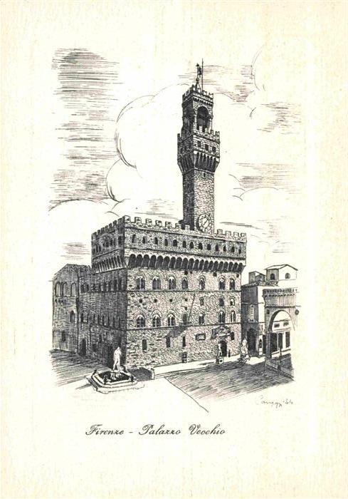 Firenze Florenz Palazzo Vecchio Künstlerkarte