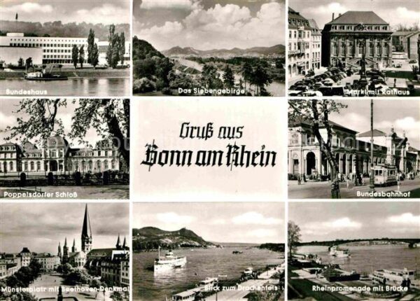 Bonn Rhein Markt Rathaus Bundesbahnhof Poppelsdorf