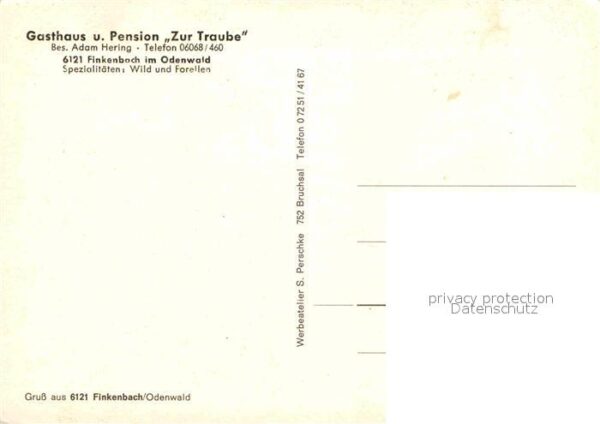 Finkenbach Odenwald Gasthaus Zur Traube – Bild 2