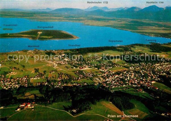 Prien Chiemsee Fliegeraufnahme Seglerhafen Hochstaufen