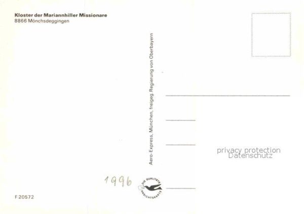 Moenchsdeggingen Kloster Mariannhiller Missionare Fliege – Bild 2