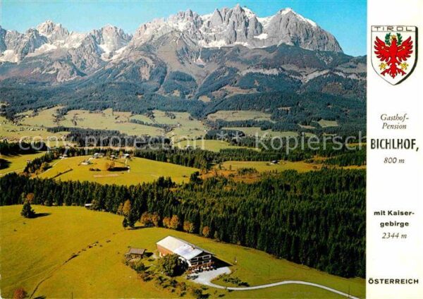Oberndorf Tirol Gasthof Bichlhof Fliegeraufnahme Kaiser