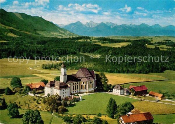 Steingaden Oberbayern Wieskirche Fliegeraufnahme