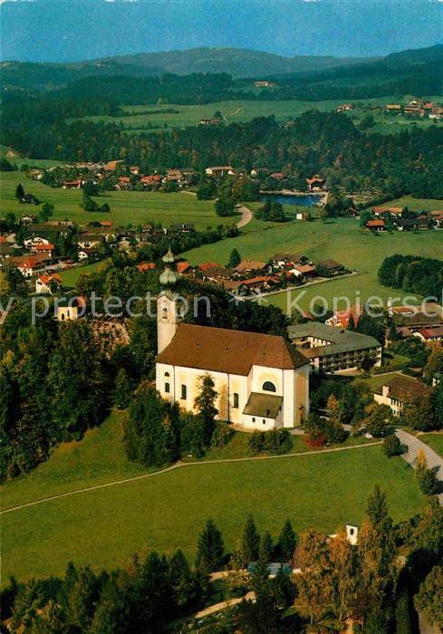 Ruhpolding Pfarrkirche St. Georg Fliegeraufnahme