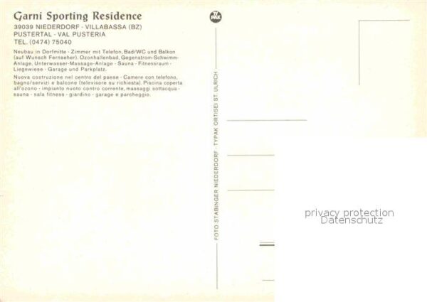 Niederdorf  Villabassa Bolzano IT Garni Sporting Residence – Bild 2