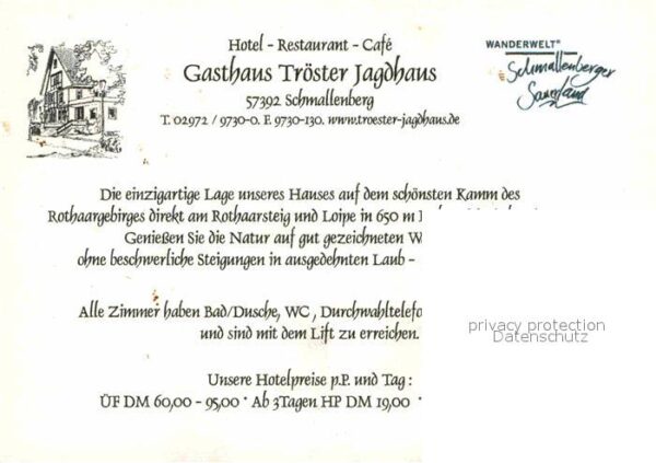 Schmallenberg Hotel Gasthaus Tröster Jagdhaus – Bild 2