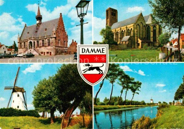 Damme West-Vlaanderen Windmühle Kirche