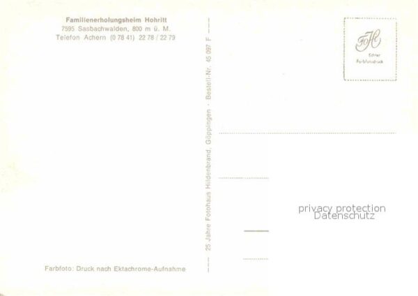 Sasbachwalden Familienerholungsheim Hohritt – Bild 2