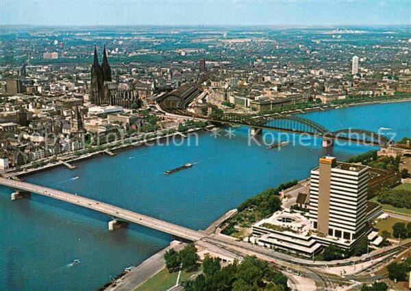 Koeln Rhein Fliegeraufnahme