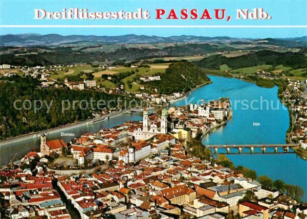 Passau Mündung Inn Ilz Donau