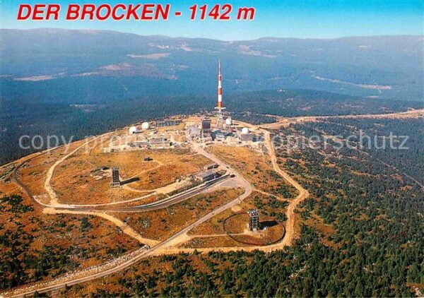 Brocken Harz Brockenplateau Fliegeraufnahme
