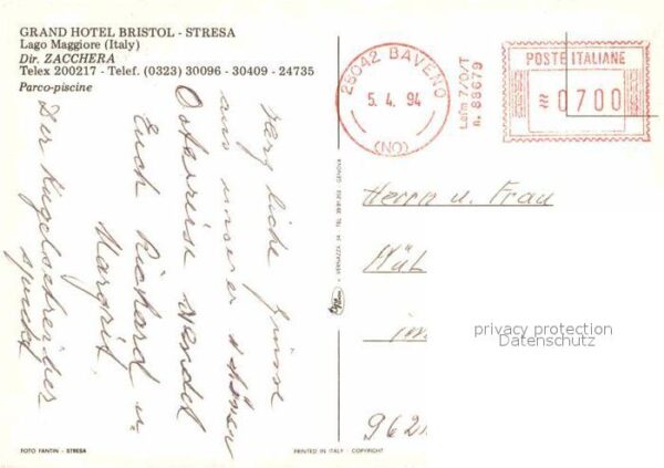 Stresa Lago Maggiore Grand Hotel Bristol – Bild 2
