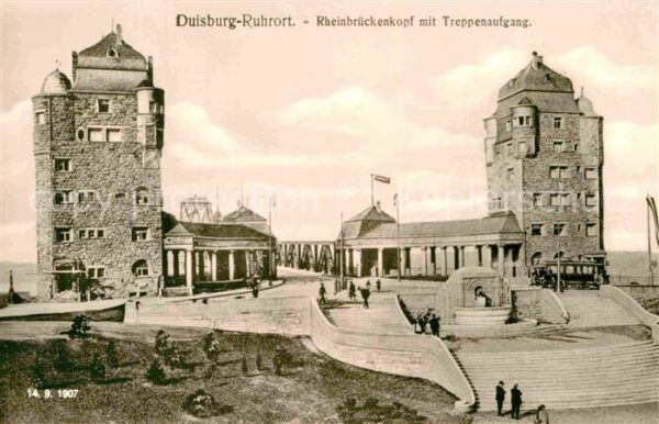 Duisburg Ruhr Rheinbrückenkopf Treppenaufgang