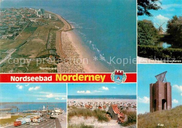 Norderney Nordseebad Fliegeraufnahme Kap Mühle Napoleonschan