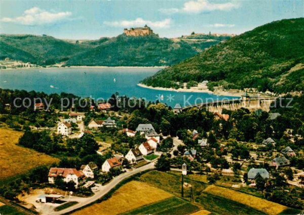 Edersee Fliegeraufnahme Sperrmauer Schloss Wald