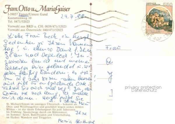 Eppan Suedtirol Fam. Otto u. Maria Gaiser – Bild 2