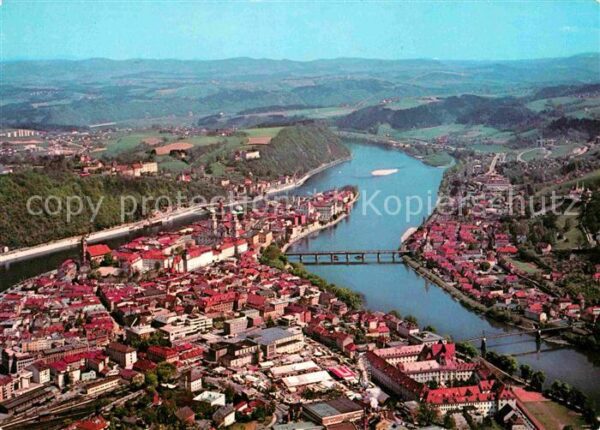 Passau Zusammenfluss Donau Inn