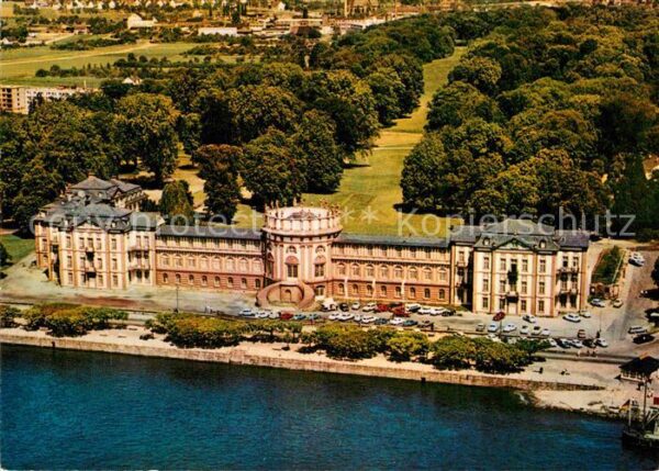 Biebrich Wiesbaden Fliegeraufnahme Schloss am Rheinufer Sc