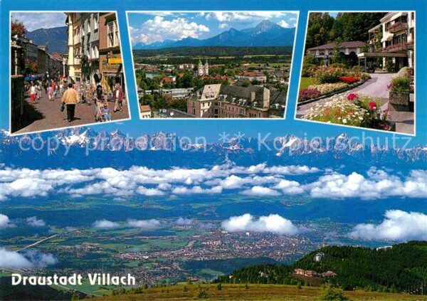 Villach Kaernten Fussgängerzone Hauptplatz Mittagskogel