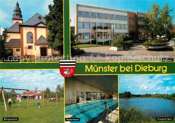 Muenster Dieburg Katholische Kirche Burgpark Hallenbad R