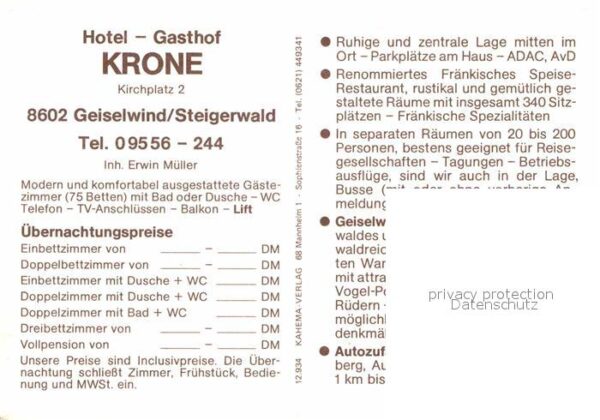 Geiselwind Hotel Krone Panorama – Bild 2