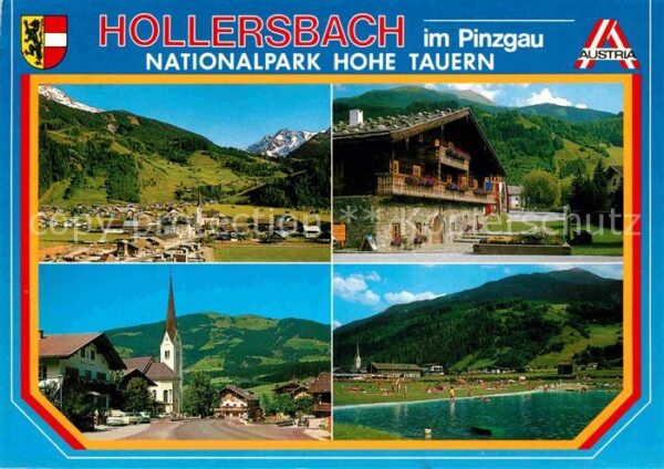 Hollersbach Pinzgau Panorama Kirche Teilansicht Schwimmbad