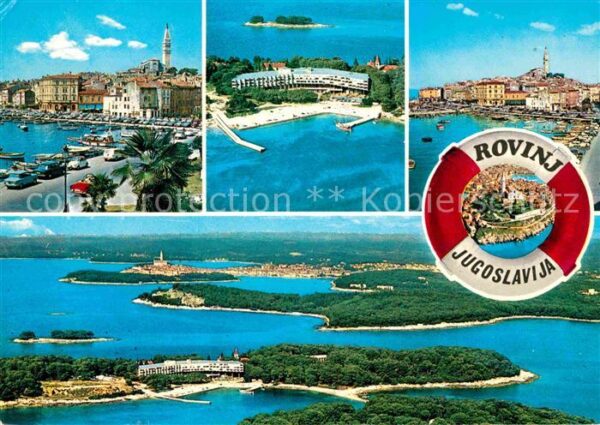 Rovinj Istrien Fliegeraufnahme Altstadt Hafen