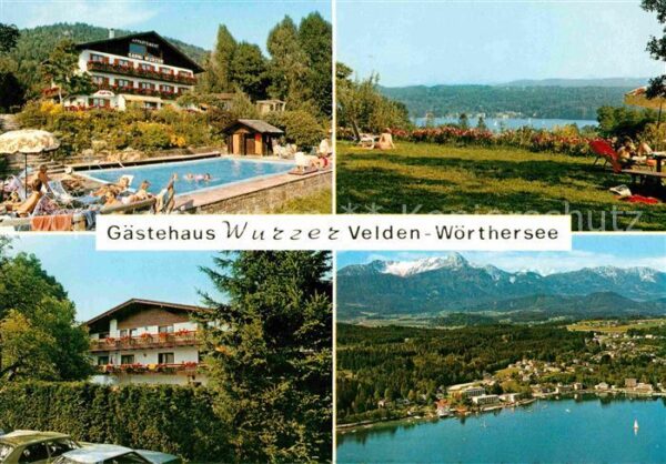 Velden Woerthersee Gästehaus Wurzer See Pool Panorama Flie