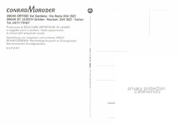 St Ulrich Groeden Tirol Holzschnitzereien Conrad Moroder – Bild 2