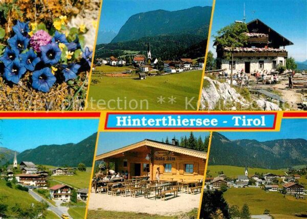 Hinterthiersee Panorama Almhütte Teilansicht Kirche
