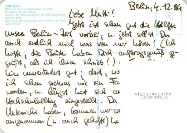 Berlin Brandenburger Tor Ostberlin mit der Mau – Bild 2