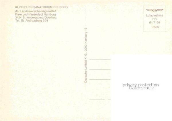 St Andreasberg Harz Klinisches Sanatorium Rehberg – Bild 2
