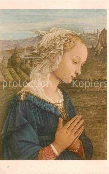 Kuenstlerkarte Filippino Lippi La Vergine in Adorazion