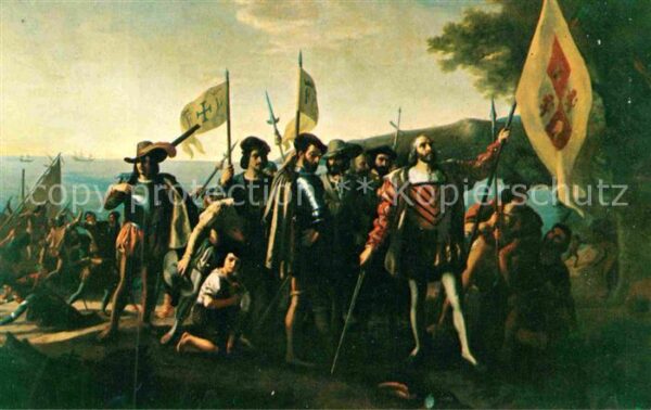 Kuenstlerkarte John Vanderlyn Landing of Columbus