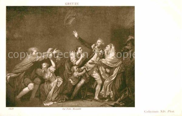 Kuenstlerkarte Alte Kuenstler Jean-Baptiste Greuze Le Fils Maudit