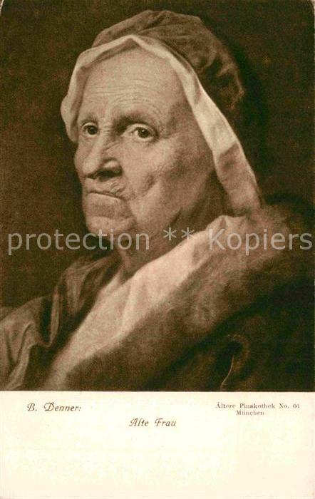 Kuenstlerkarte Alte Kuenstler B. Denner Alte Frau